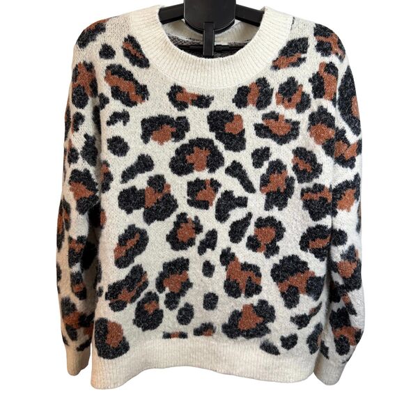 Sweet Lovely by Jen Sweaters - Sweet Lovely by Jen Leopard Print Sweater, Sz 1XL/2XL Fuzzy Soft Crew Neck 2/$25